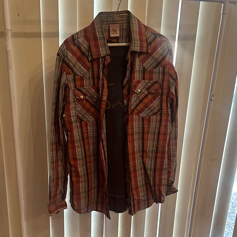 True Religion Multicolor Plaid Shirt Jacket